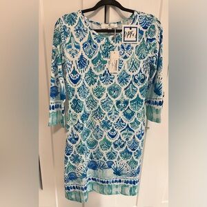 Jean-Pierre Klifa Paris Daphne 3/4 Sleeve Dress in Paisley Mermaid Print NWT